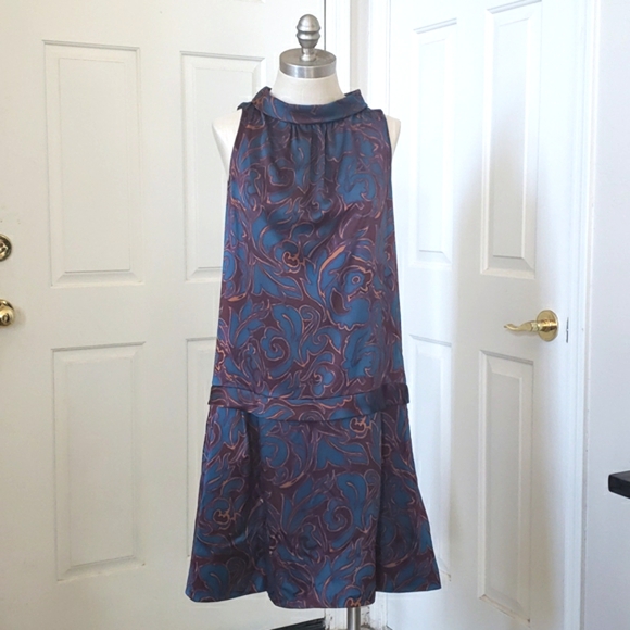 MARC by MARC JACOBS Silk Dress Cutout Back Jewel-Tone Paisley SIZE MEDIUM - Picture 6 of 15